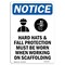 Signmission OSHA Sign, Hard Hats And Fall Protection W/, 5in X 3.5in Decal, 10PK, 3.5" W, 5" H, Portrait, PK10 OS-NS-D-35-V-13276-10PK - alternate 1
